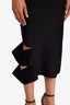 Alexander McQueen Black Bandage Cutout Off The Shoulder Midi Dress Size XS