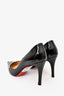Christian Louboutin Black Patent Leather Pointed Toe Heels Size 34.5