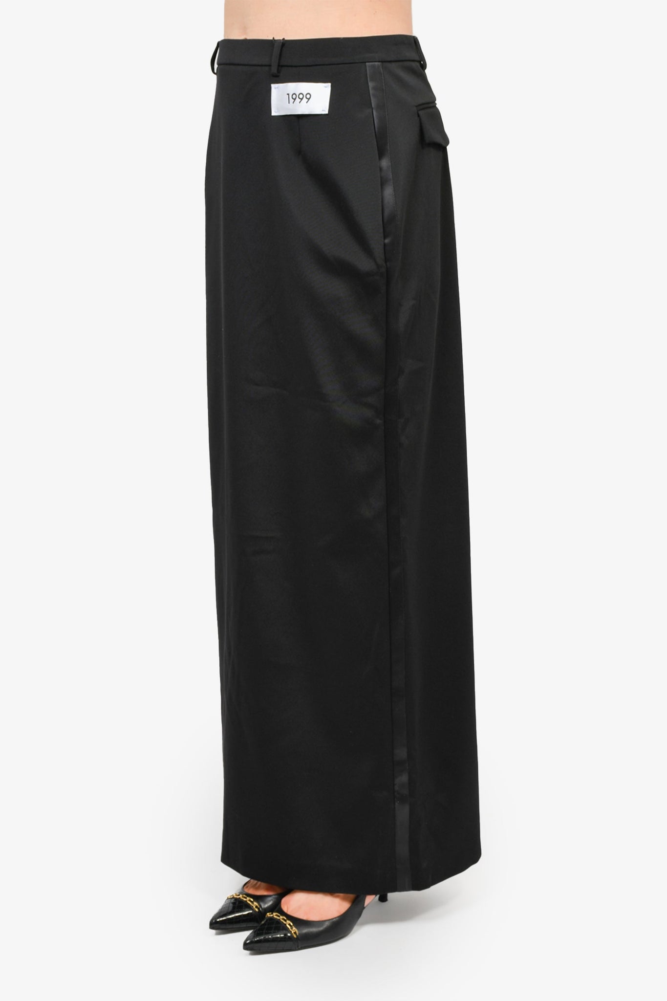 Dolce & Gabbana Black '1999' Maxi Skirt sz 46 w/ Tags