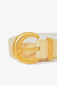 Escada Cream Leather Thick Belt w/ Gold Buckle sz 40