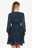 Maje Navy Horse Print Skater Long Sleeve Mini Dress Size 34