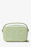 Prada Green Crochet Leather Raffia-Effect Mini Pouch with Strap