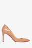 Christian Louboutin Nude Patent 'Kate' Pumps Size 37