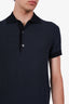 Tom Ford Navy Cotton Silk Knit Polo Shirt Size 48 Mens