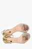 Jimmy Choo Gold Lizard Print Leather Minny 85 Sandals Size 36.5