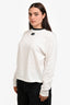 Miu Miu 2023 Black/White Embroidered Logo Long Sleeve T-Shirt Size M