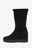 Salvatore Ferragamo Black Suede Sherpa Lined Booties Size 7.5