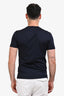 Burberry Navy Blue Cotton Logo Embroidered T-Shirt Size S Mens