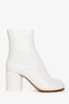 Maison Margiela White Leather Tabi Ankle Boots Size 35