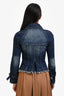 Burberry Dark Denim Wash Distressed Sleeve Jean Jacket Size 4