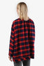 Gucci Navy/Red Check Gold GG Buttoned Jacket Size 40