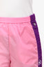 Louis Vuitton Pink/Purple Nylon Logo Shorts Size 38