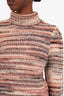 Veronica Beard Pink Striped Alpaca Mock Neck Sweater Size XS