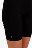 Saint Laurent Black Ribbed Logo Biker Shorts Size S
