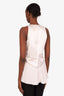 Brunello Cucinelli White Cotton Silk V-Neck Sleeveless Top Size M