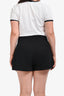 A.L.C Black Linen Blend High-Waisted Shorts Size 12