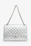 Pre-loved Chanel™ 2009-2010 Silver Lambskin Maxi Single Flap Bag