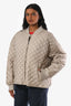 Max Mara The Cube Grey Quilted Cameluxe Licia Zip-Up Reversible Jacket Size 12
