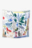 Hermès Grey Cream Silk 'Maison Des Oiseaux Parleurs' Scarf 90