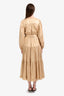 Ulla Johnson Gold Ruffled Belted Midi Dress Estimated Size S