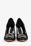 Manolo Blahnik Black Lace Crystal Detail Hangisi Heels Size 36