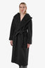 Max Mara Grey Wool Cashmere Hooded Coat Size 12