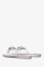 Stuart Weitzman Silver Leather Flower Jelly Sandals Size 10