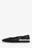 Christian Dior Black Satin "Mizza" Slingback Flats Size 39
