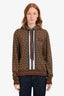 Burberry Brown Cotton TB Monogram Hoodie Size XS