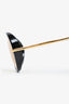Bottega Veneta Black/Yellow Aviator Sunglasses with Gold Drop Detail