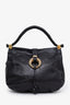 Jimmy Choo Black Leather Braided Handle Hobo Bag