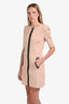 Gucci Blush Pink/Black Knit Front Zip Short Sleeve Mini Dress Size L