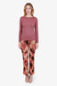 Song for the Mute Brown Printed Pleated Pants Size 40