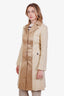 Dolce & Gabbana Vintage Tan/Gold Shimmer Long Single Breasted Coat Estimated Size S