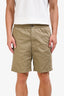 Ami Paris Khaki Cotton Elastic Waistband Ami De Couer Shorts Size Large Mens