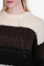 By Malene Birger Cream/Brown Wool Alpaca Blend Stripe Knit Sweater Size S