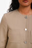 Theory Taupe Cotton Blend Crop Blazer Size 0