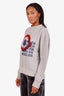 Moncler Grey Cotton Logo Crewneck Sweater Size L Mens