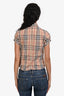 Burberry Tan Check Short Sleeve Polo Shirt Size XS