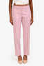 Dries Van Noten Pink Wool Pleated Tapered Pants Size 36
