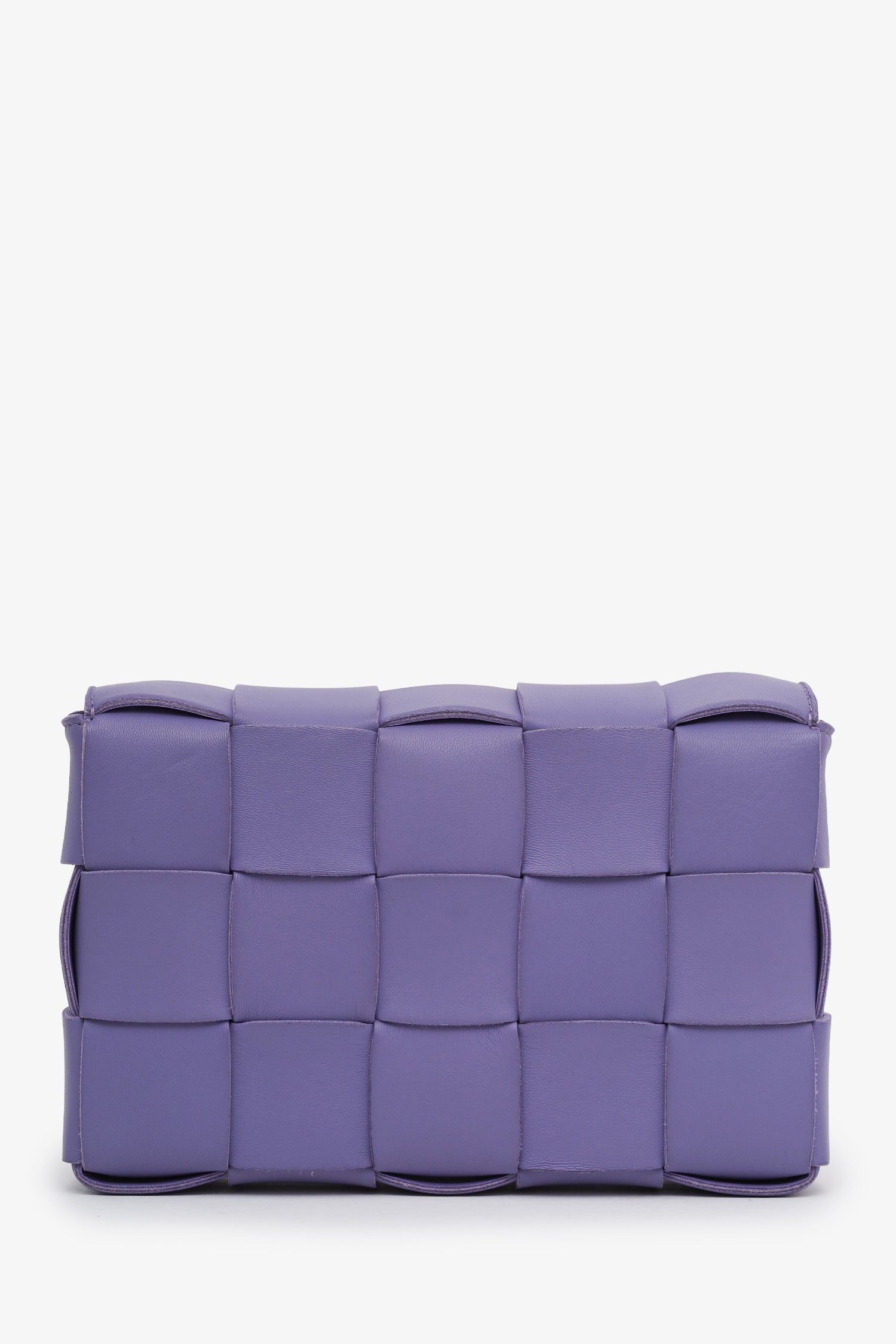 Bottega Veneta Purple Leather Intrecciato Cassette Crossbody Bag