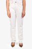 Frame Cream/Brown Denim 'Le Italien True Straight' High Waisted Jean Size 30