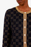 Gucci Black/Gold GG Glitter Rib Cotton Blend Cardigan Size M