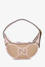 Gucci Beige/Pink Canvas GG Mini Ophidia Half Moon Mini Bag