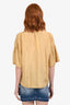 Vince Gold Silk Short Sleeve Blouse Size XS