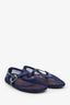 Alaïa Navy Leather-Trimmed Fishnet Ballet Flats Size 39