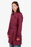 Burberry Purple Belted Light Weight Trench Coat Size 12