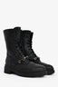 Jimmy Choo Black Leather Lace Up Combat Boots Size 38