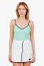 Pre-loved Chanel™ 26M Coco Beach Collection Turquoise Textured One-piece Swimsuit Size 40