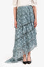 Gucci 2022 Blue Lace 'Stiff Rose' Asymmetrical Skirt Size 40